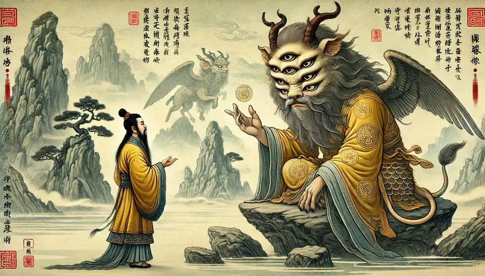 Bai Ze appeared to the emperor on a journey, sensing the emperor’s need for guidance