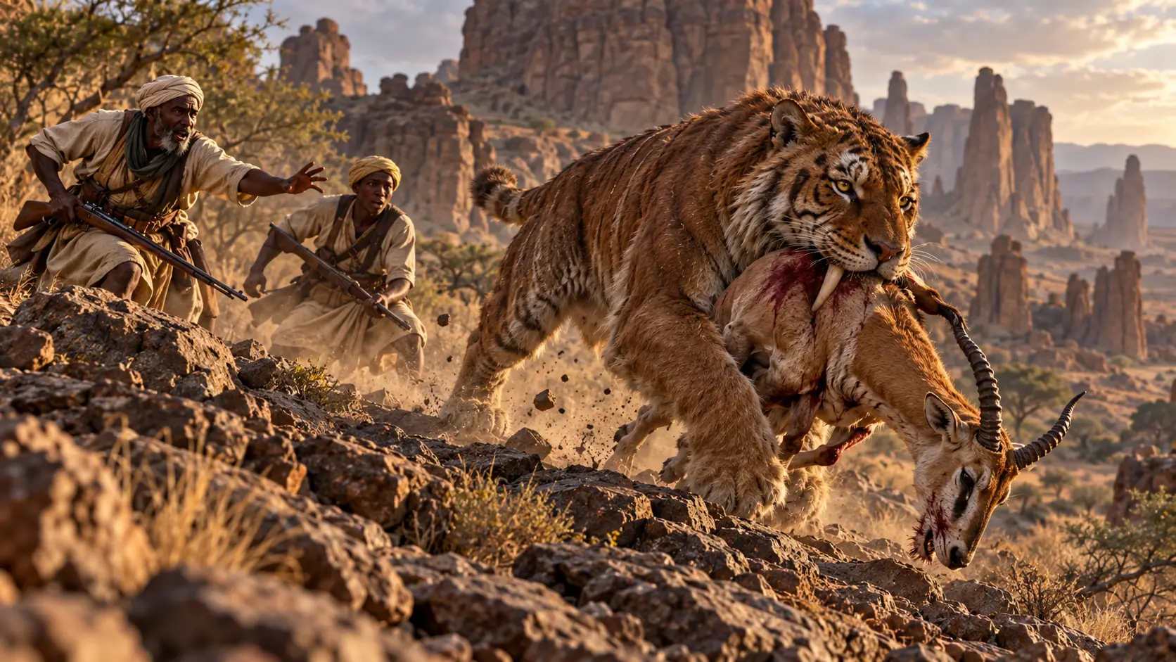 Ennedi Tiger prays on an Antelope