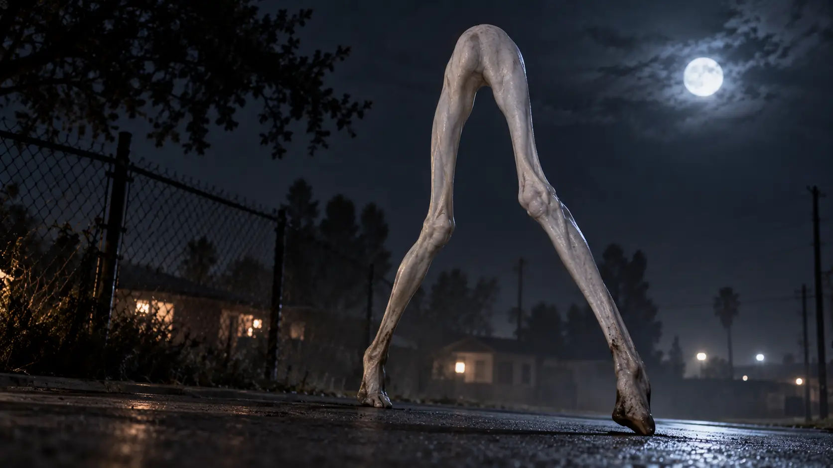 Frenso Nightcrawler - ppears almost entirely composed of two long pale legs connected to a very small upper body