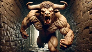 Minotaur - body of a man and the head of a bull Minotaur - body of a man and the head of a bull