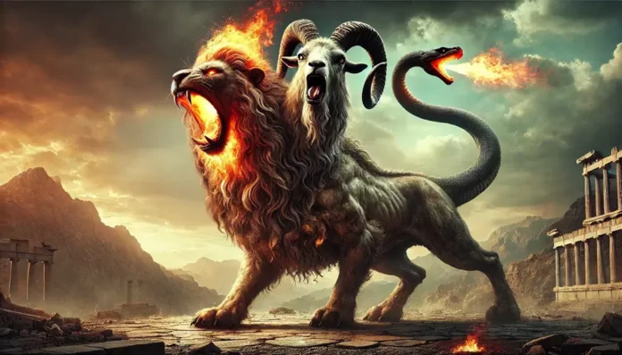 Chimera - a monstrous hybrid with the body of a lion, a goat’s head on its back, and a serpent’s tail.