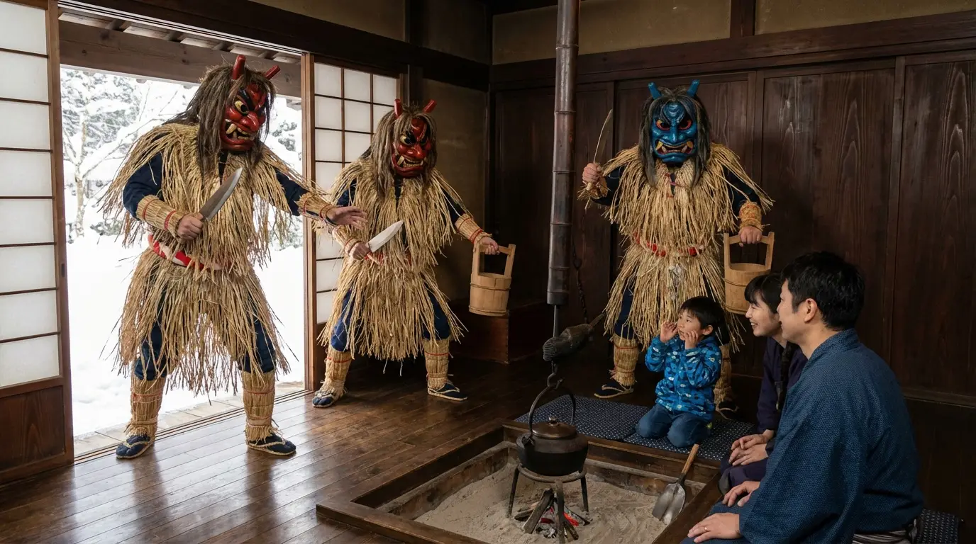 In North Japan the Namahage (Japan's version of the bogeyman) operate within formalized communal ceremony