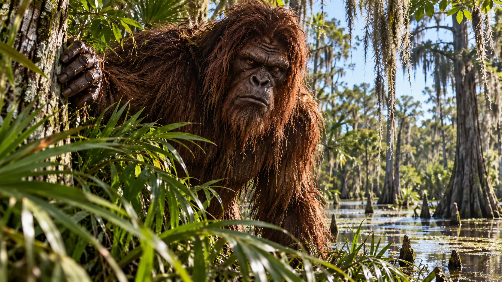 Skunk Ape reports generally describe a six-to-seven-foot hairy humanoid with a heavy body