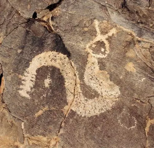 A Horned Serpent art founded at Pony Hills and Cook's Peak, New Mexico