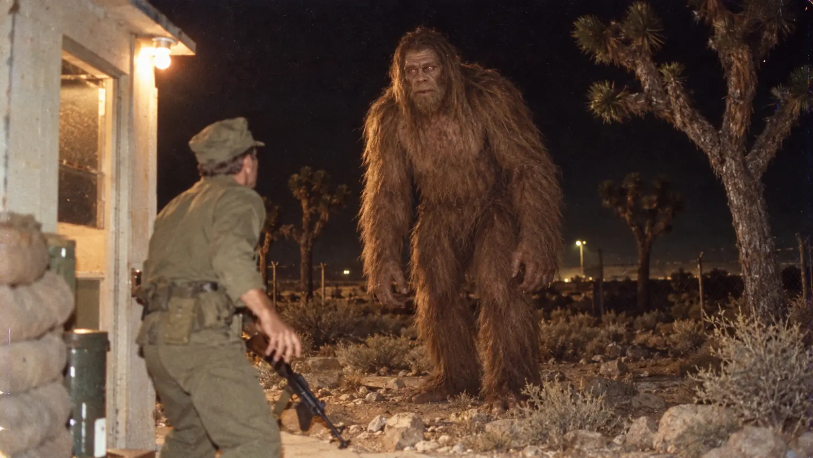 There it stands: eight feet tall, an unbearable stench, the eyes glowing like red coals.”