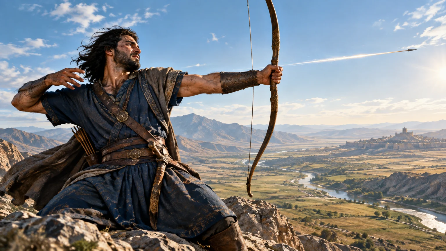 Arash releases the arrow that secures Iran’s frontier, surrendering his life so his people can claim a future beyond him.