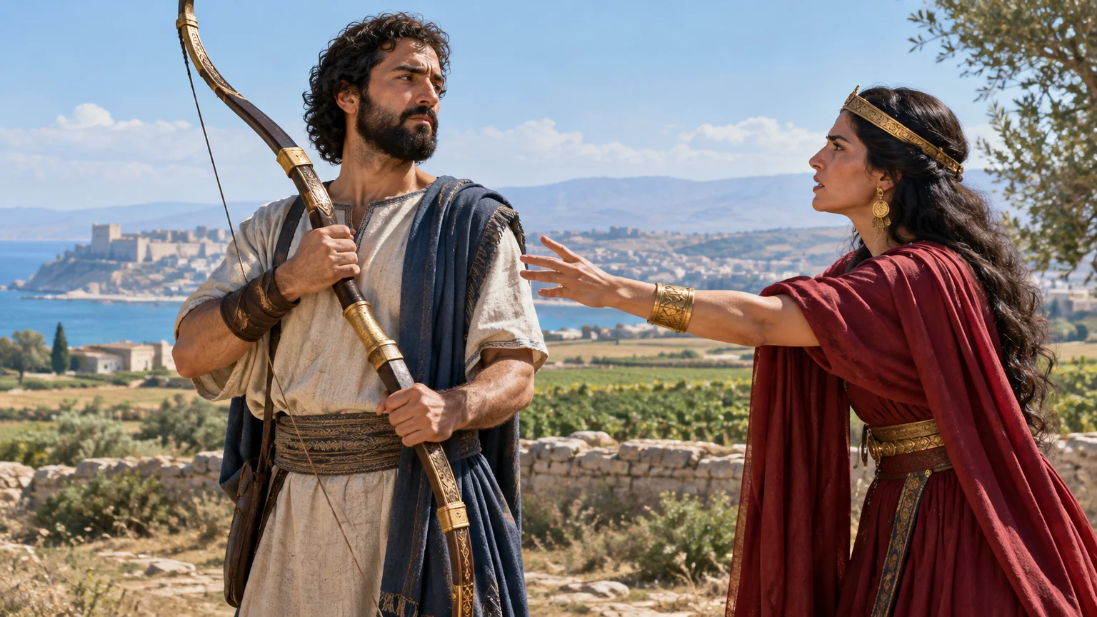Aqhat refuses Anat’s offer of immortality, keeping the bow that makes him a target of divine desire.