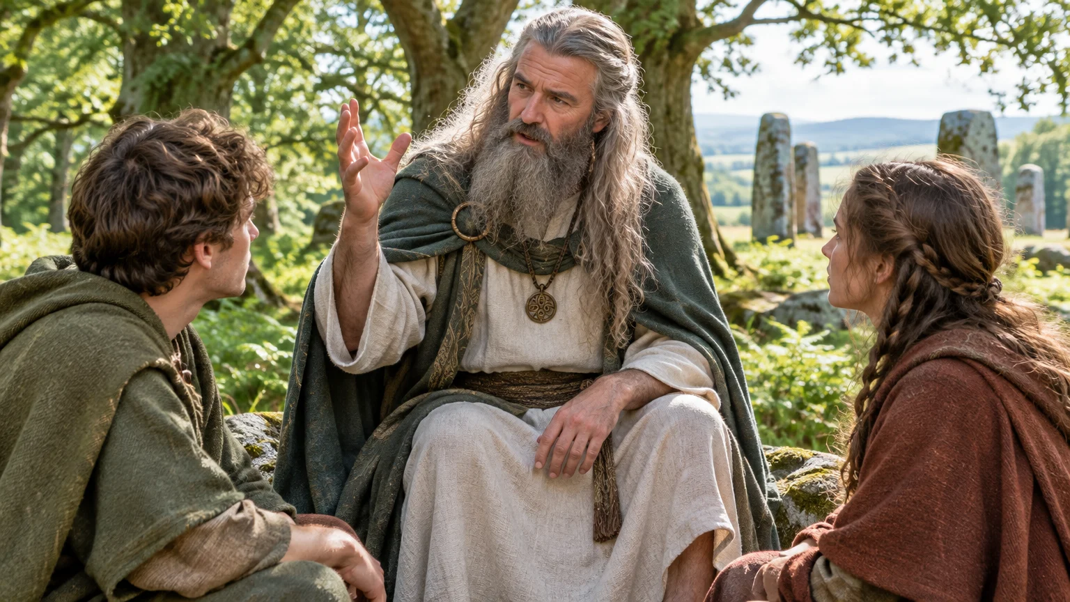 Julius Caesar described Druids teaching sacred verses orally, a practice that made their learning difficult for outsiders to access.
