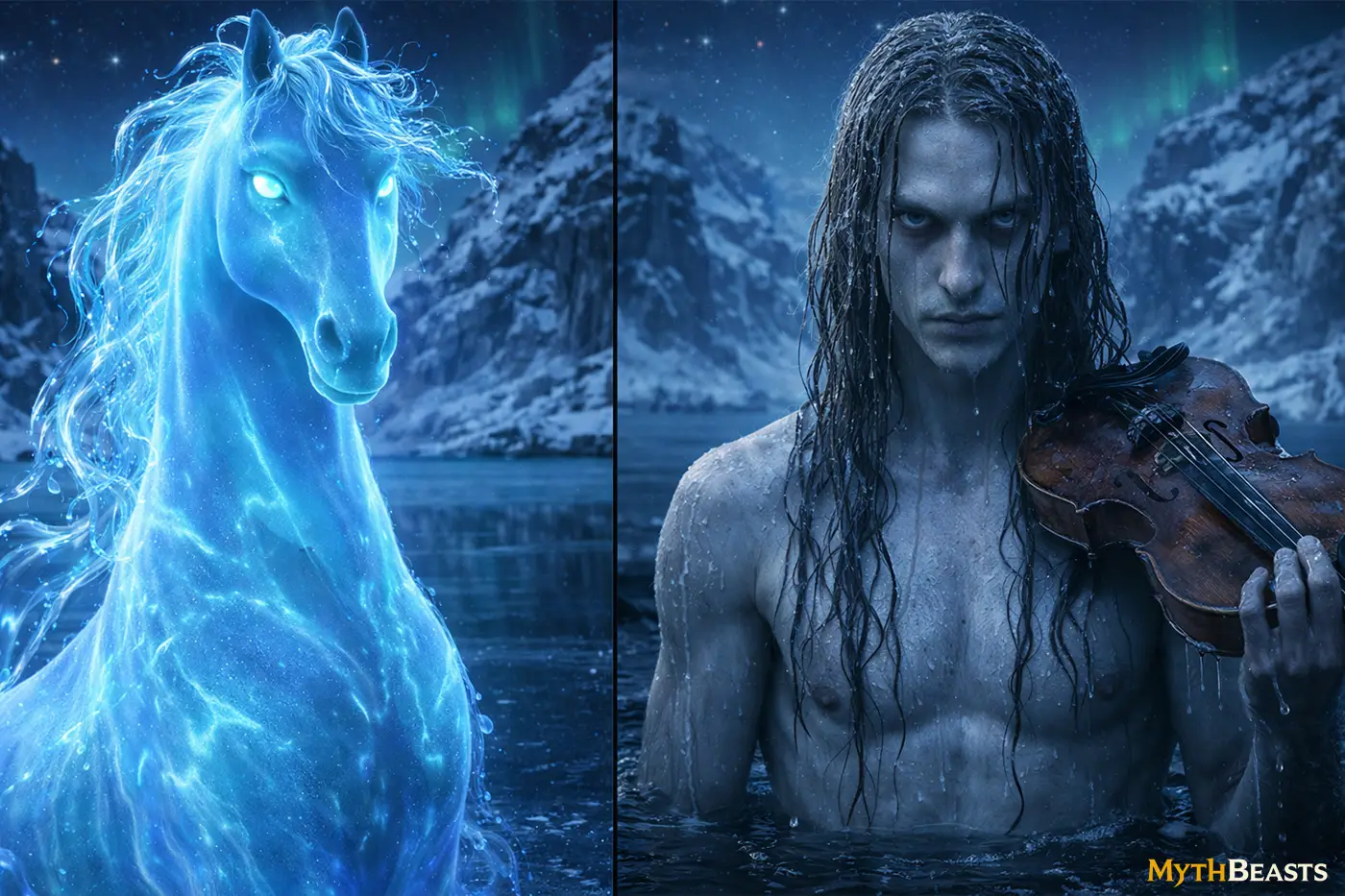 The Nøkk - Disney's Frozen version (left) vs the real folklore legend